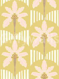 Pink Palm Retro Oasis Wallpaper⁠