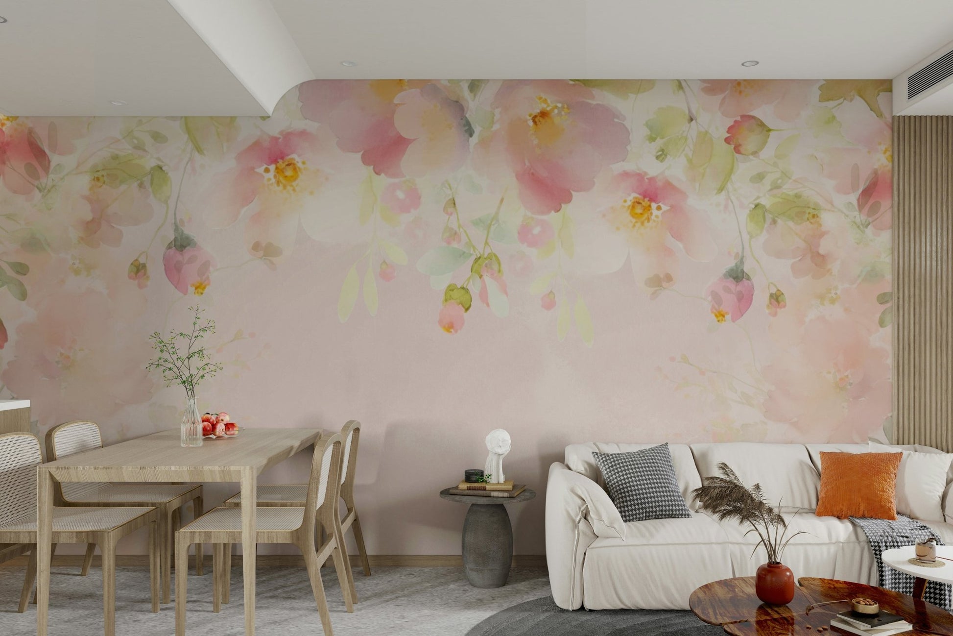 Soft pink hues bring elegance with a Pink Paradise Wall Mural