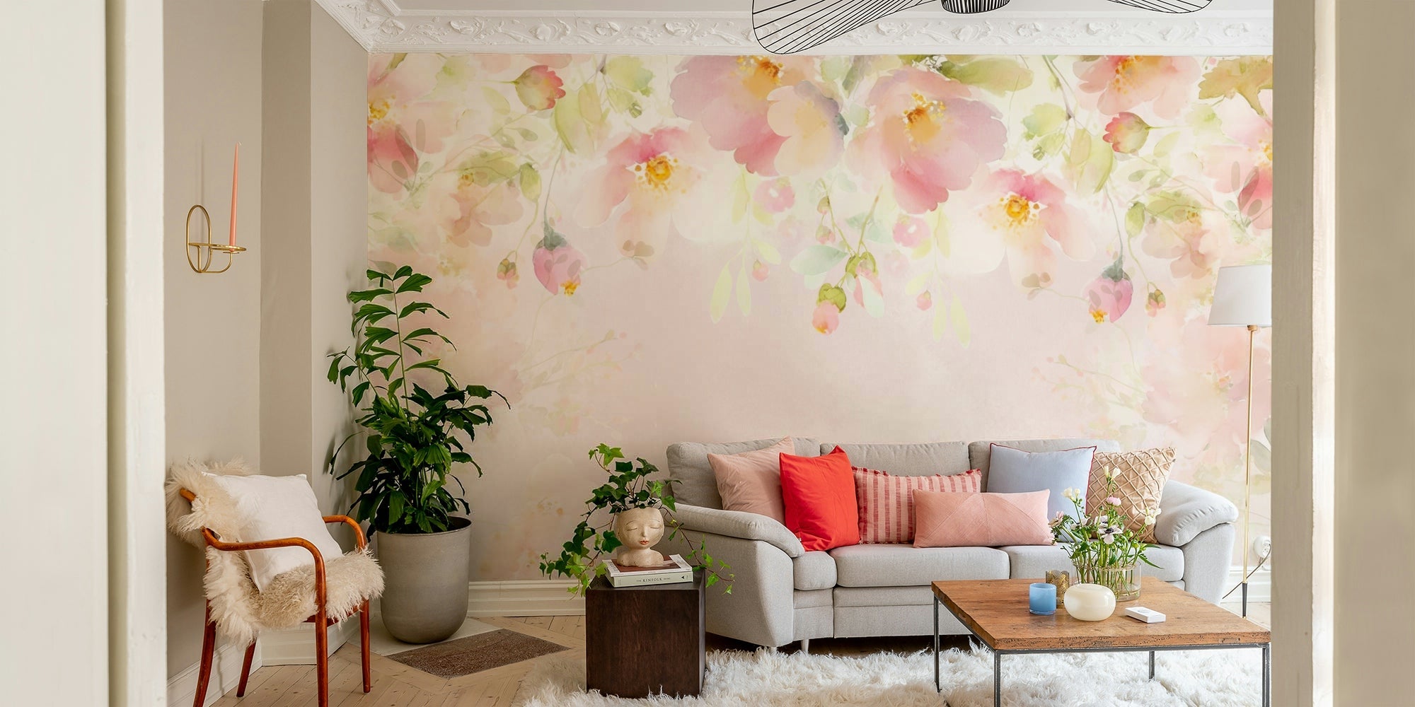 Pink Paradise Wall Mural for vibrant home decor, GD1254