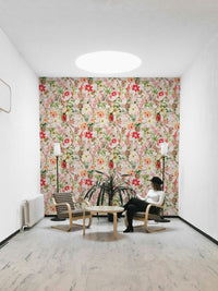 Calm and warm pink-toned wall mural

