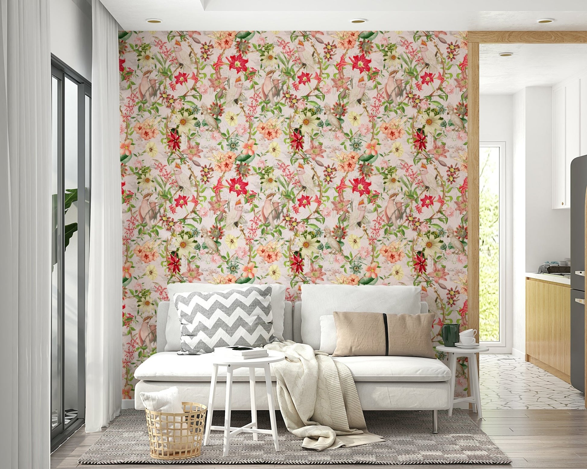 Pastel floral design for walls

