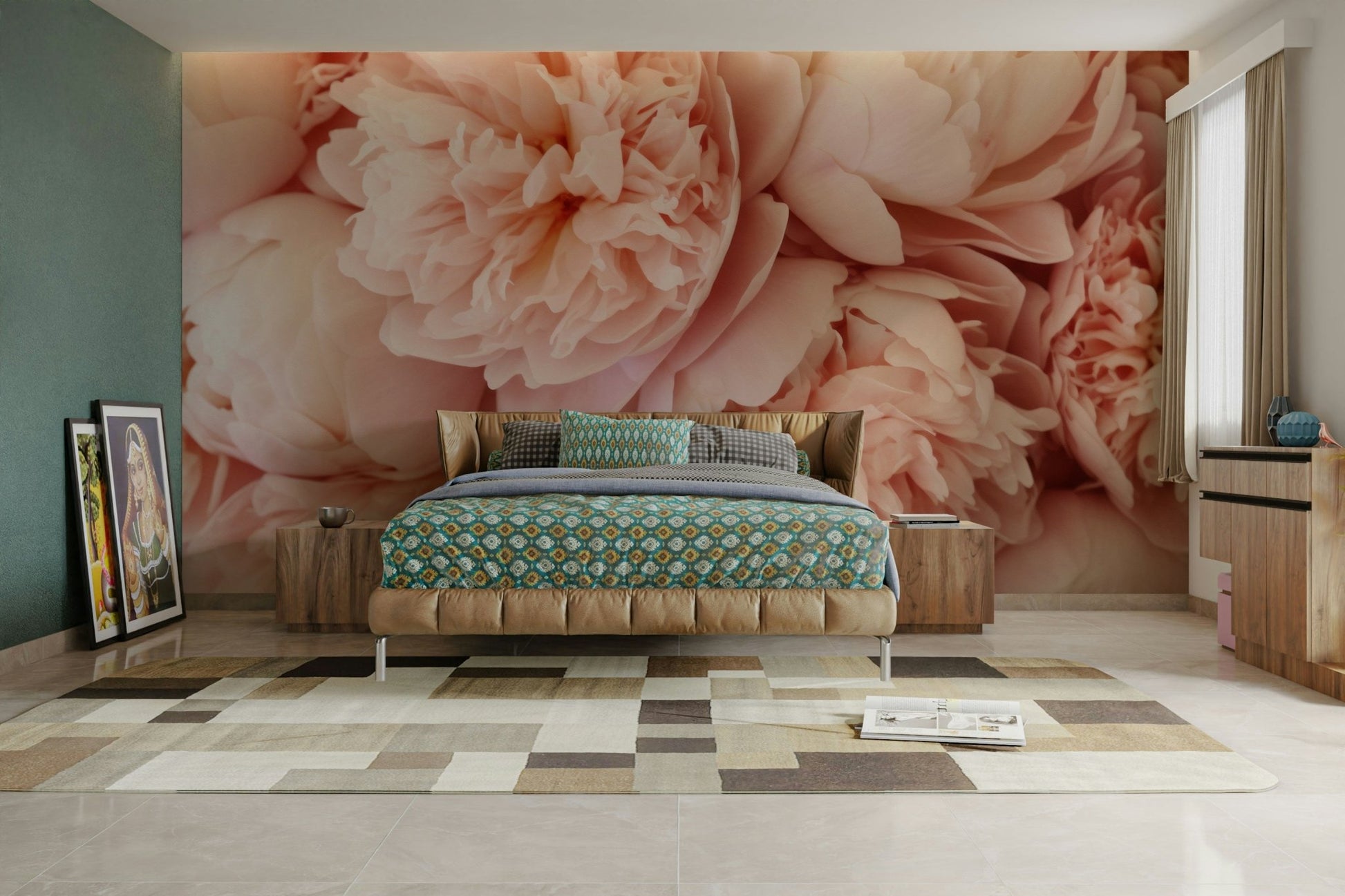 Durable wallpaper for walls with romantic florals

