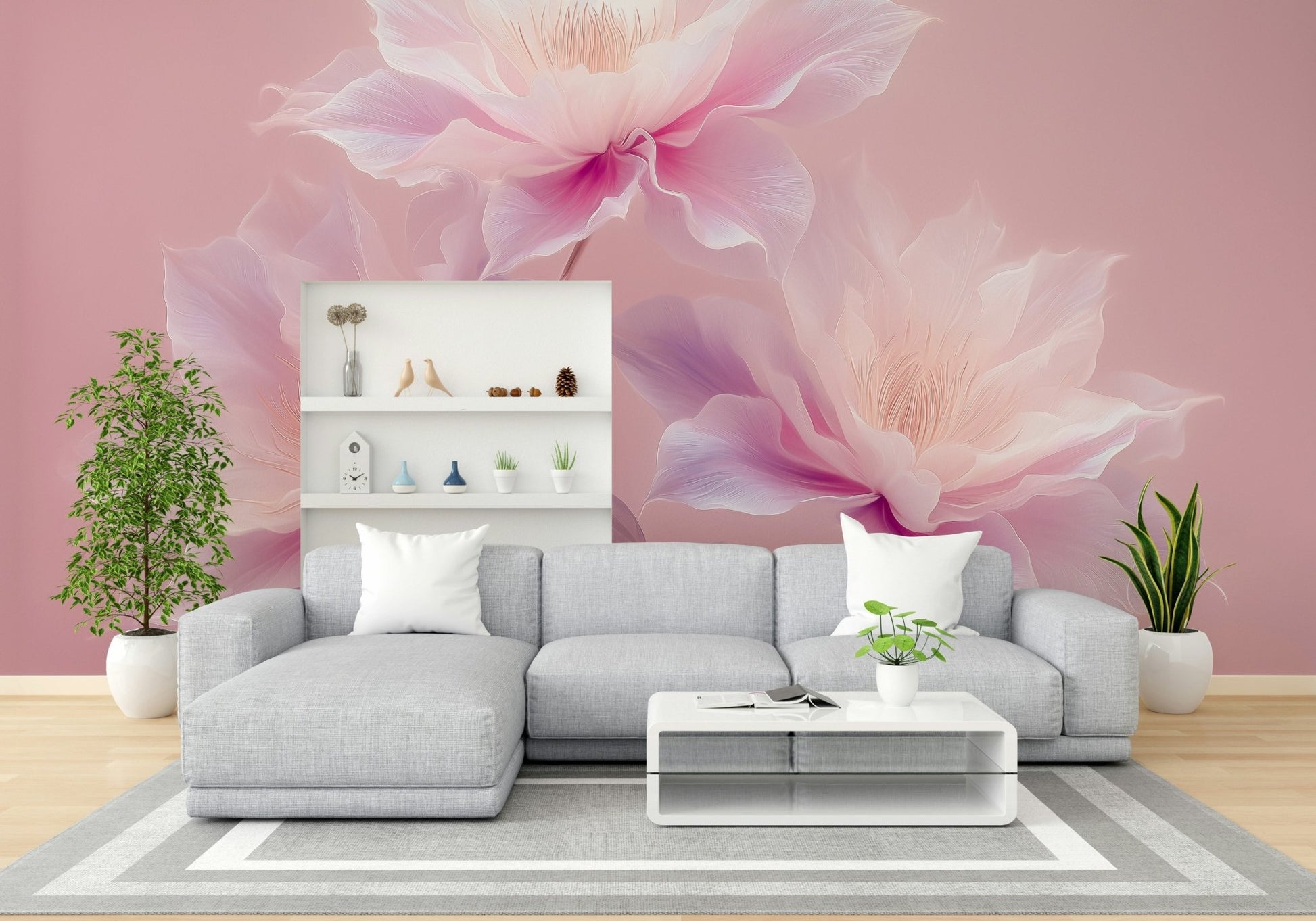 Light floral design for quiet interiors, GD2396