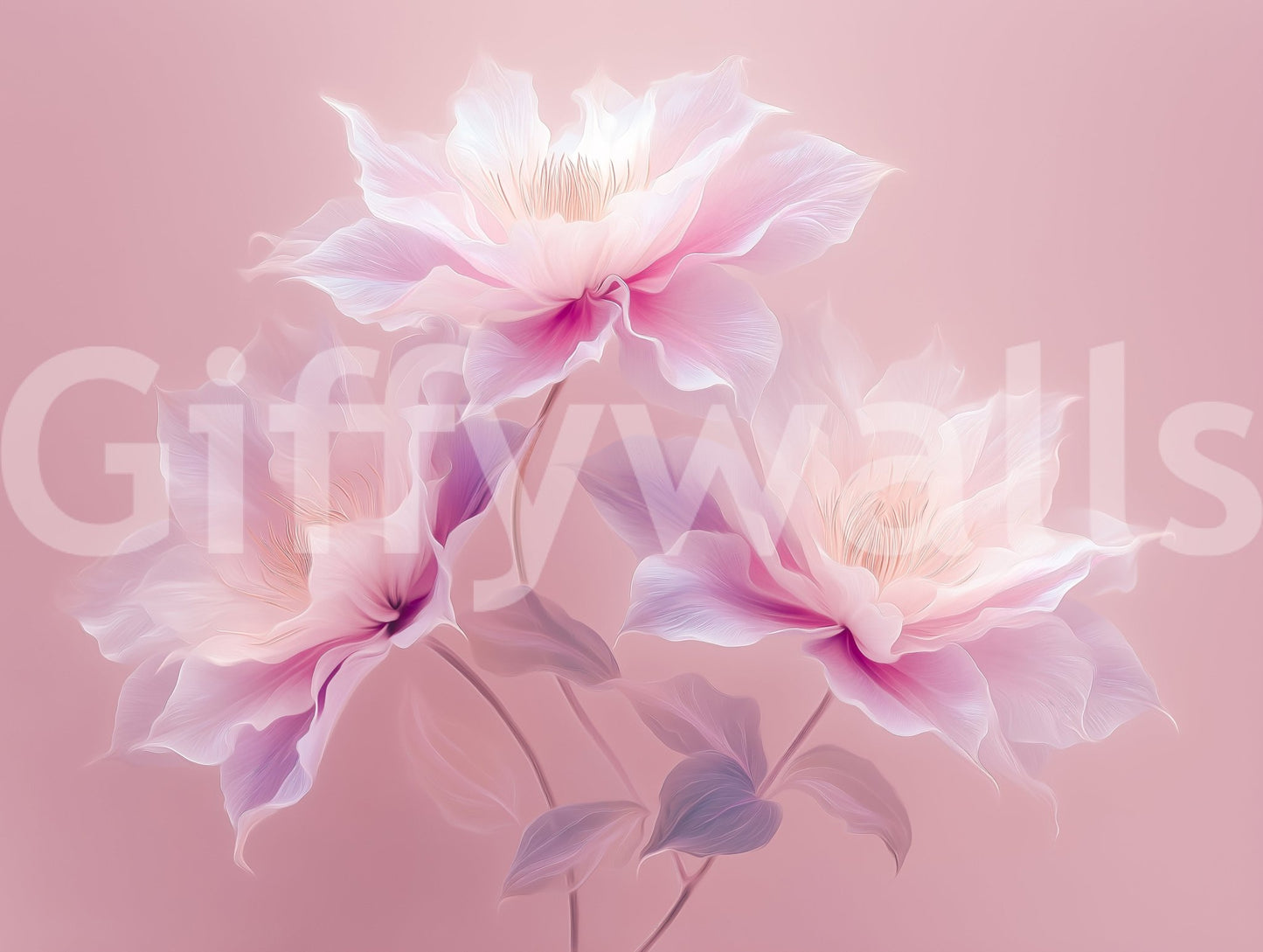 Pink background with dreamy floral art, GD2396