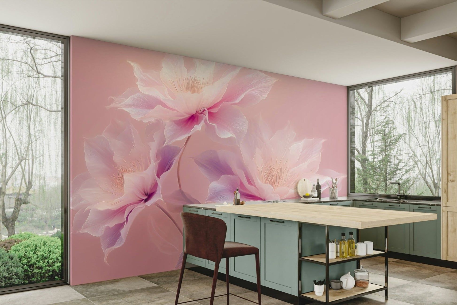 Wallpaper with soft petal details, GD2396