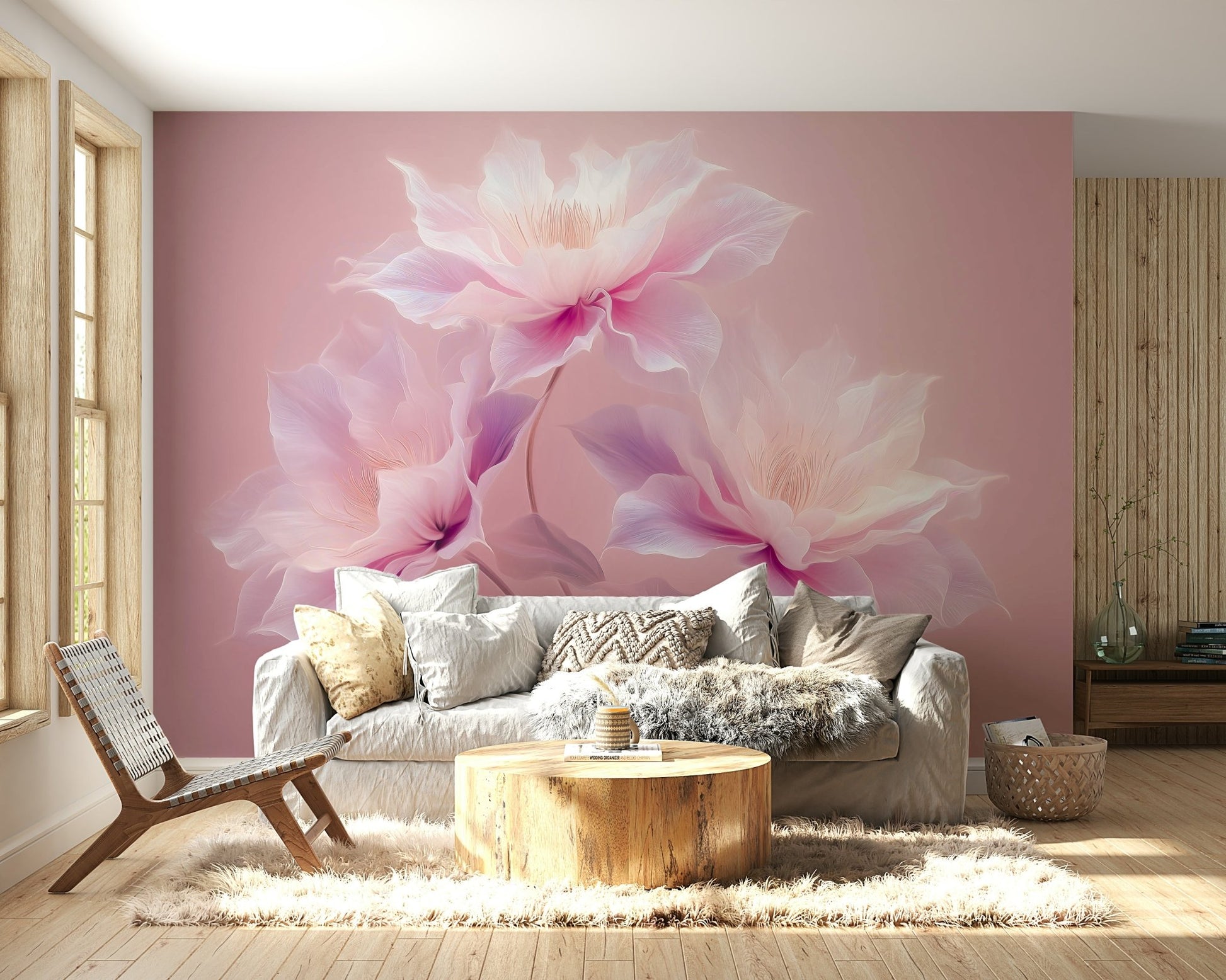 Pink Petal Dreams floral wallpaper design, GD2396