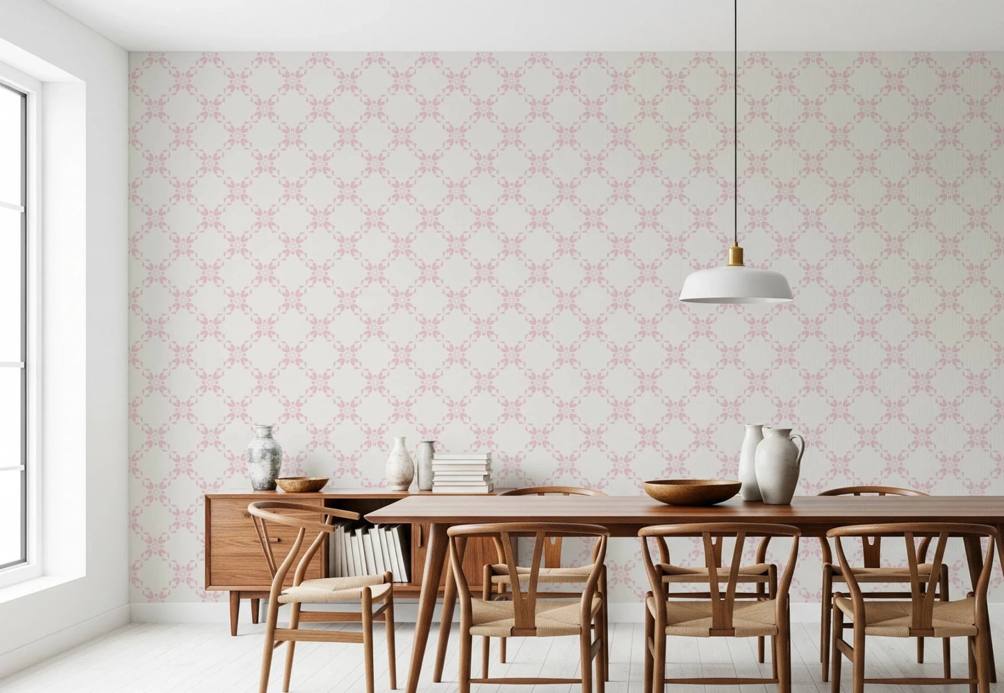 Pink Petal Lattice Wallpaper⁠