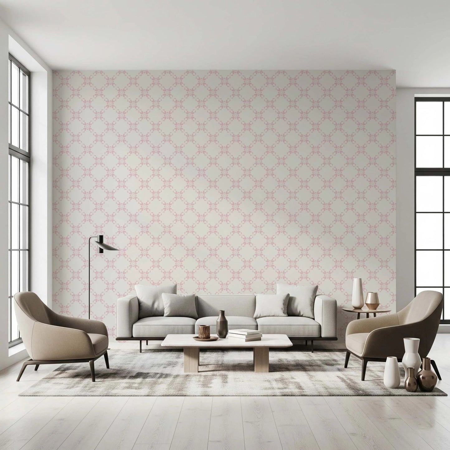 Pink Petal Lattice Wallpaper⁠