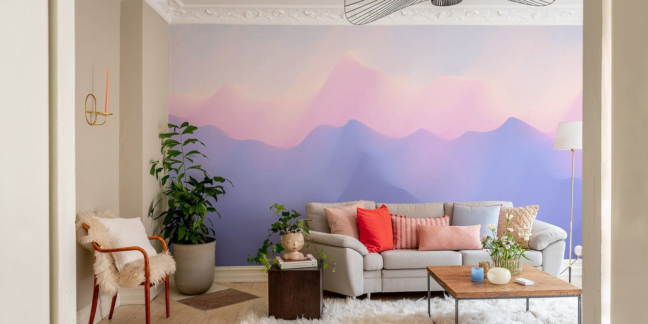 Elegant Pink and Purple Ombre Wall Mural
