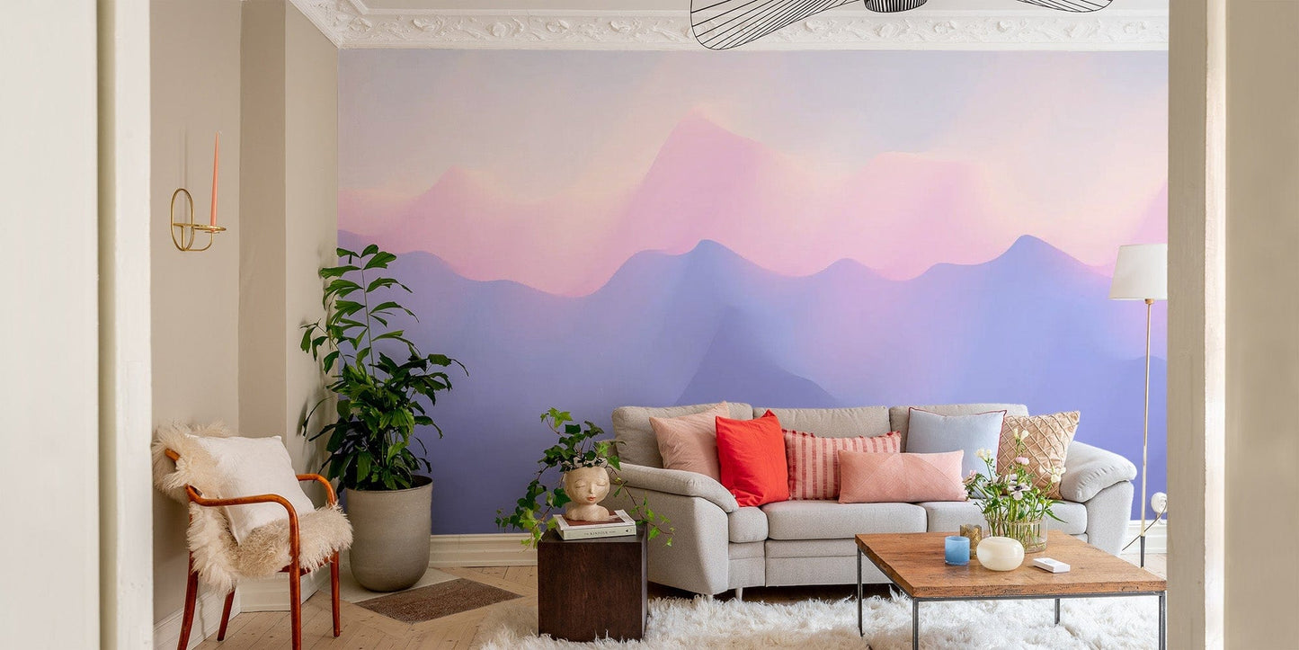 Elegant Pink and Purple Ombre Wall Mural
