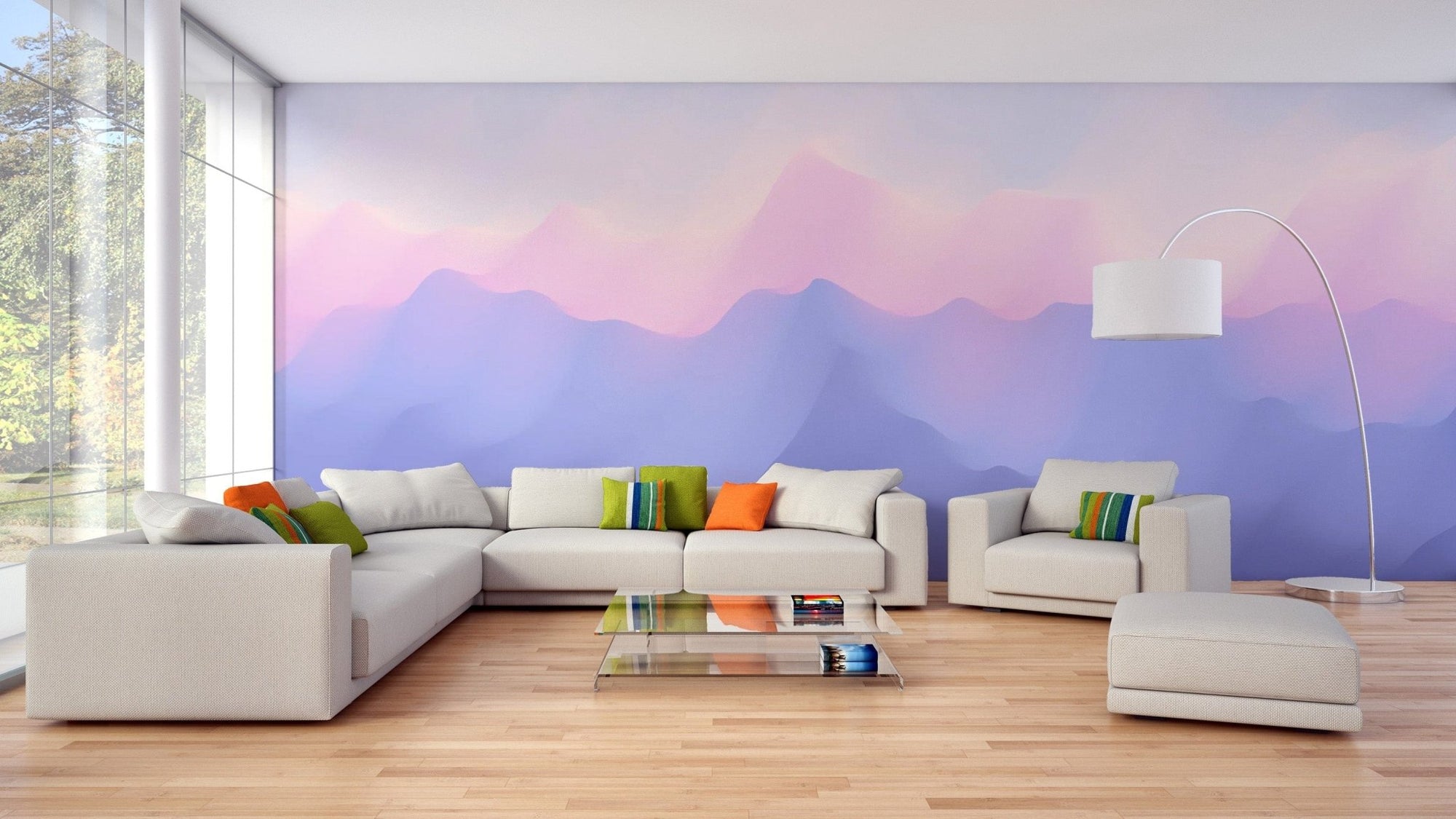 Pink & Purple Ombre Wallpaper Mural abstract-07
