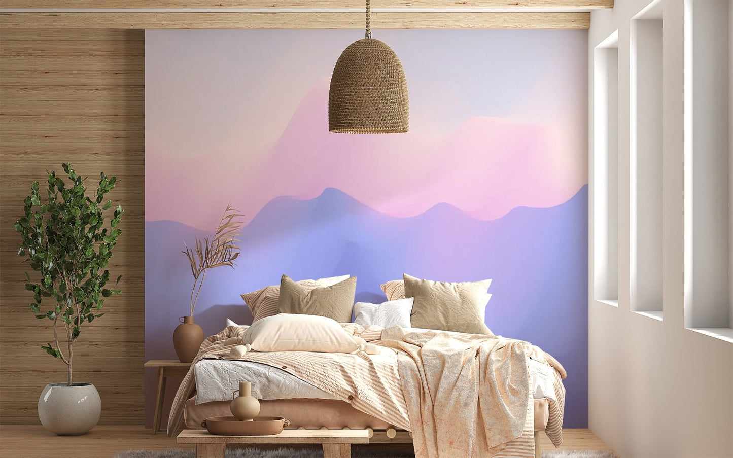 Pink & Purple Ombre Wallpaper Mural - Giffywalls