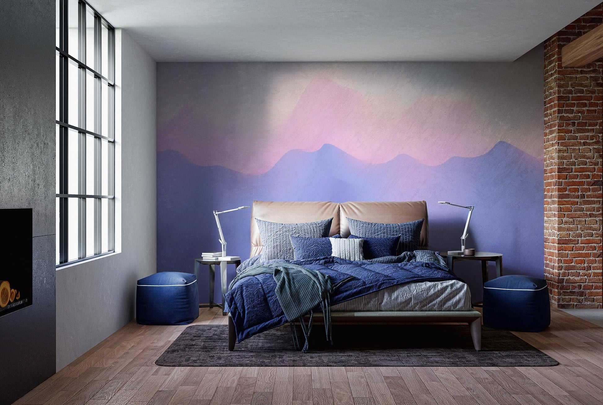 Pink & Purple Ombre Wallpaper Mural - Giffywalls