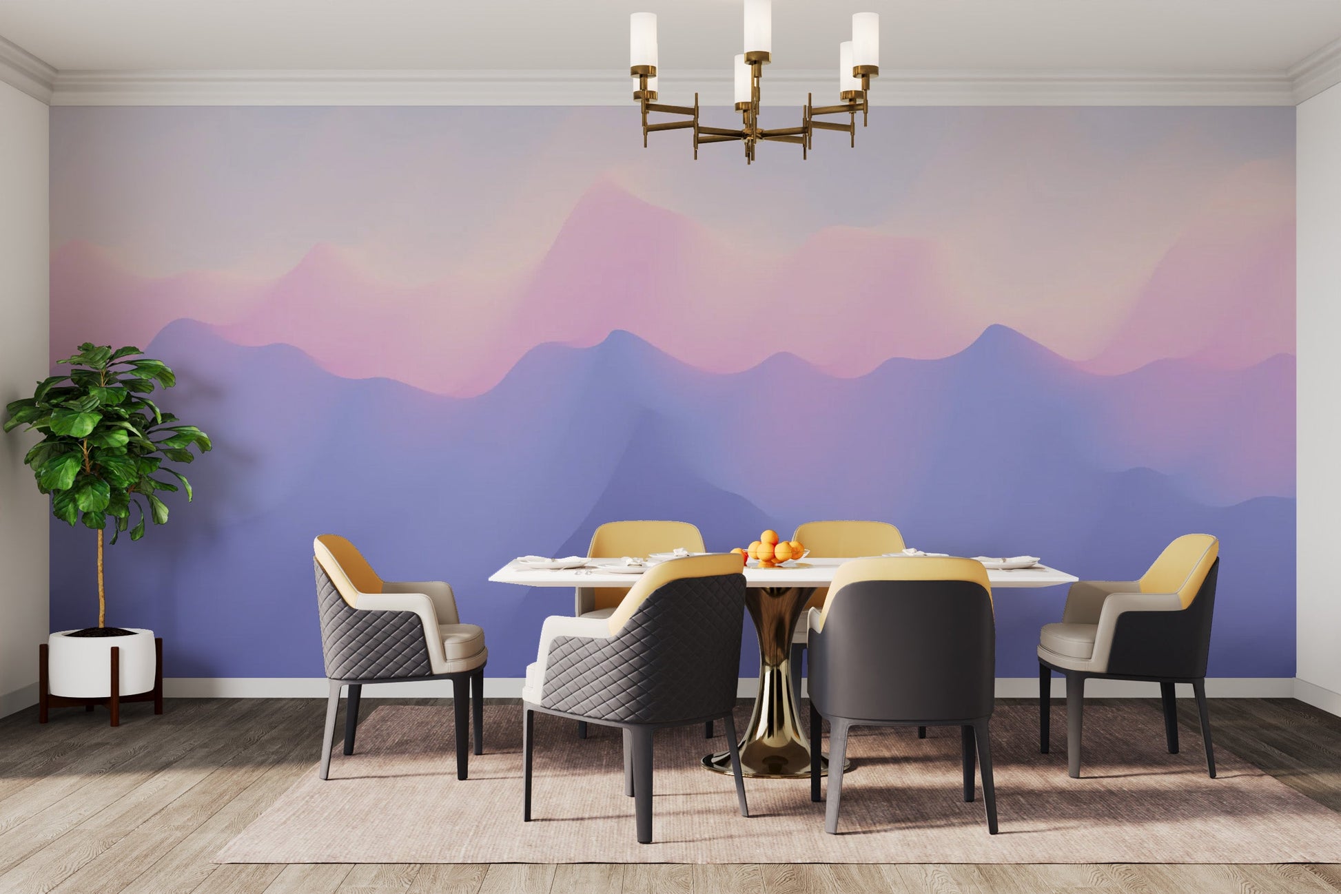 Trendy Pink and Purple Ombre Wall Mural
