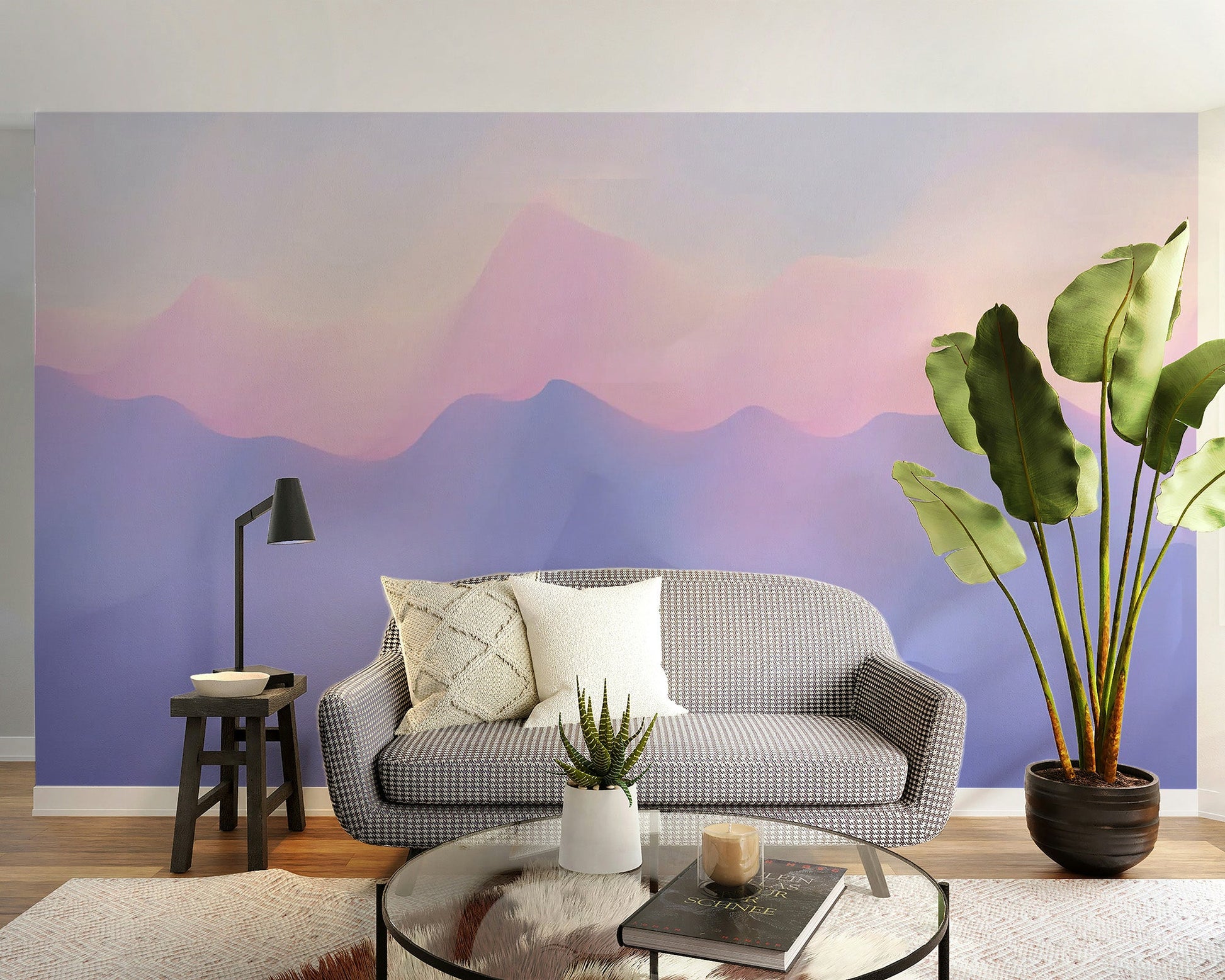 Stylish Pink to Purple Ombre Mural Design
