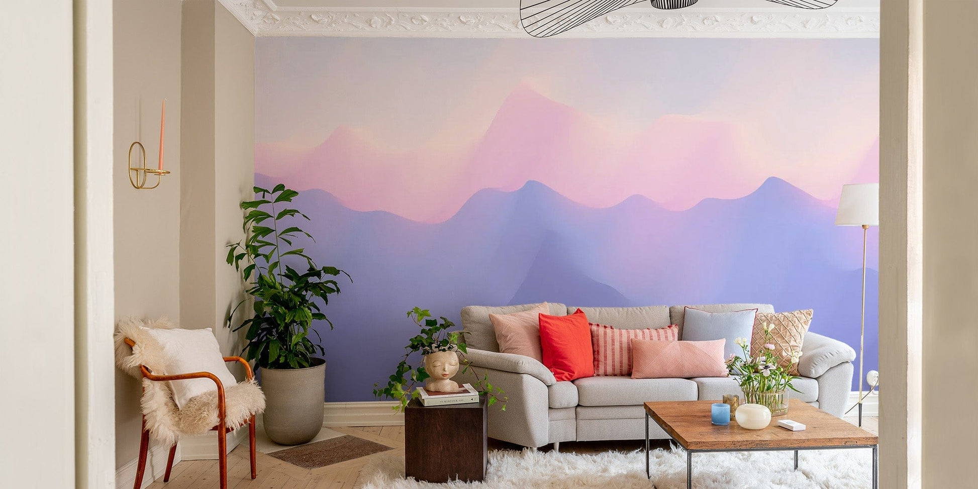 Elegant Pink and Purple Ombre Wall Mural

