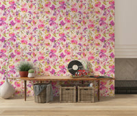 Pink & Purple Watercolor Florals, vibrant flower wallpaper
