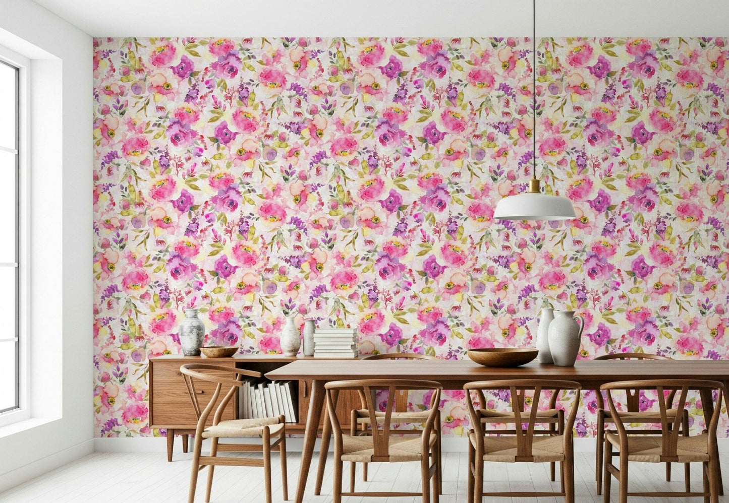 Nursery room floral wall decor, Purple Florals design.