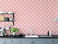 Removable kids' wallpaper with rainbows