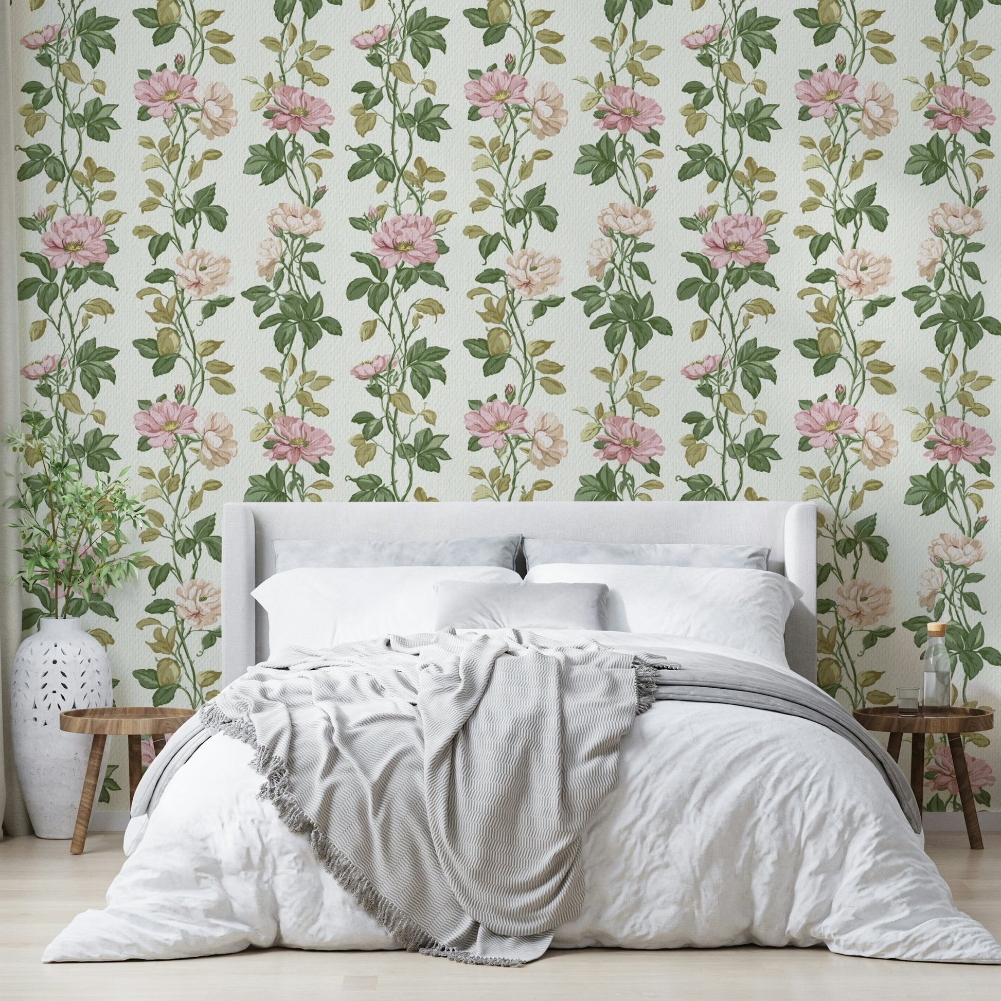 Pink Rose Vines Wallpaper⁠