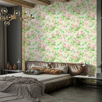 Gentle pink rose watercolor pattern for stylish rooms.

