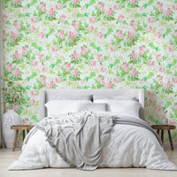 Soft pink rose watercolor wallpaper for bedrooms.

