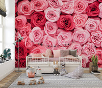 Romantic rose wallpaper mural
