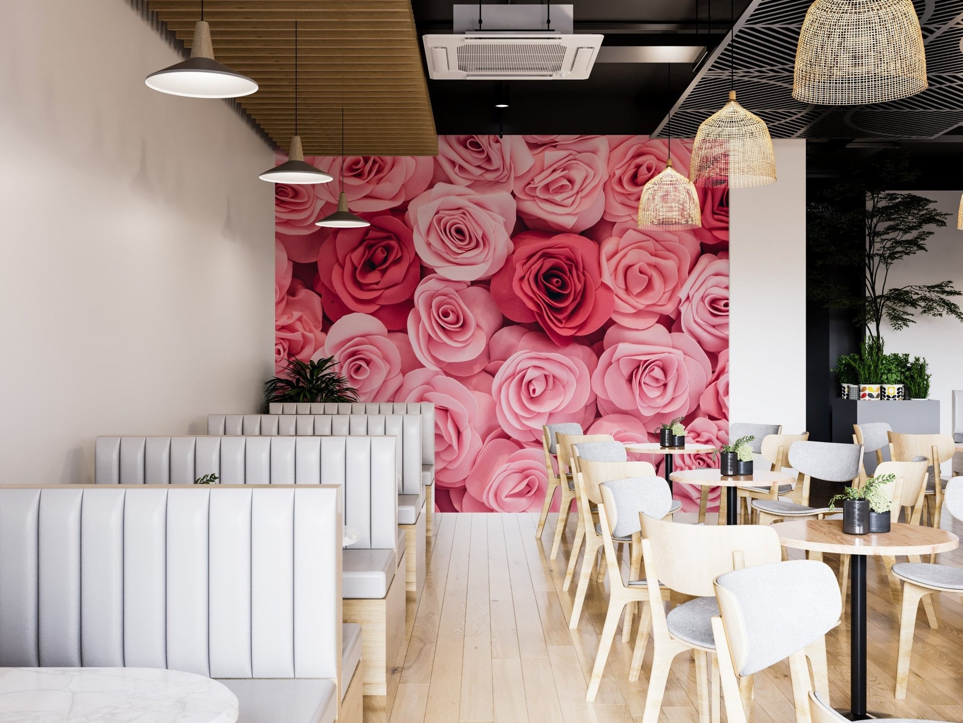 Pink rose petals wall mural
