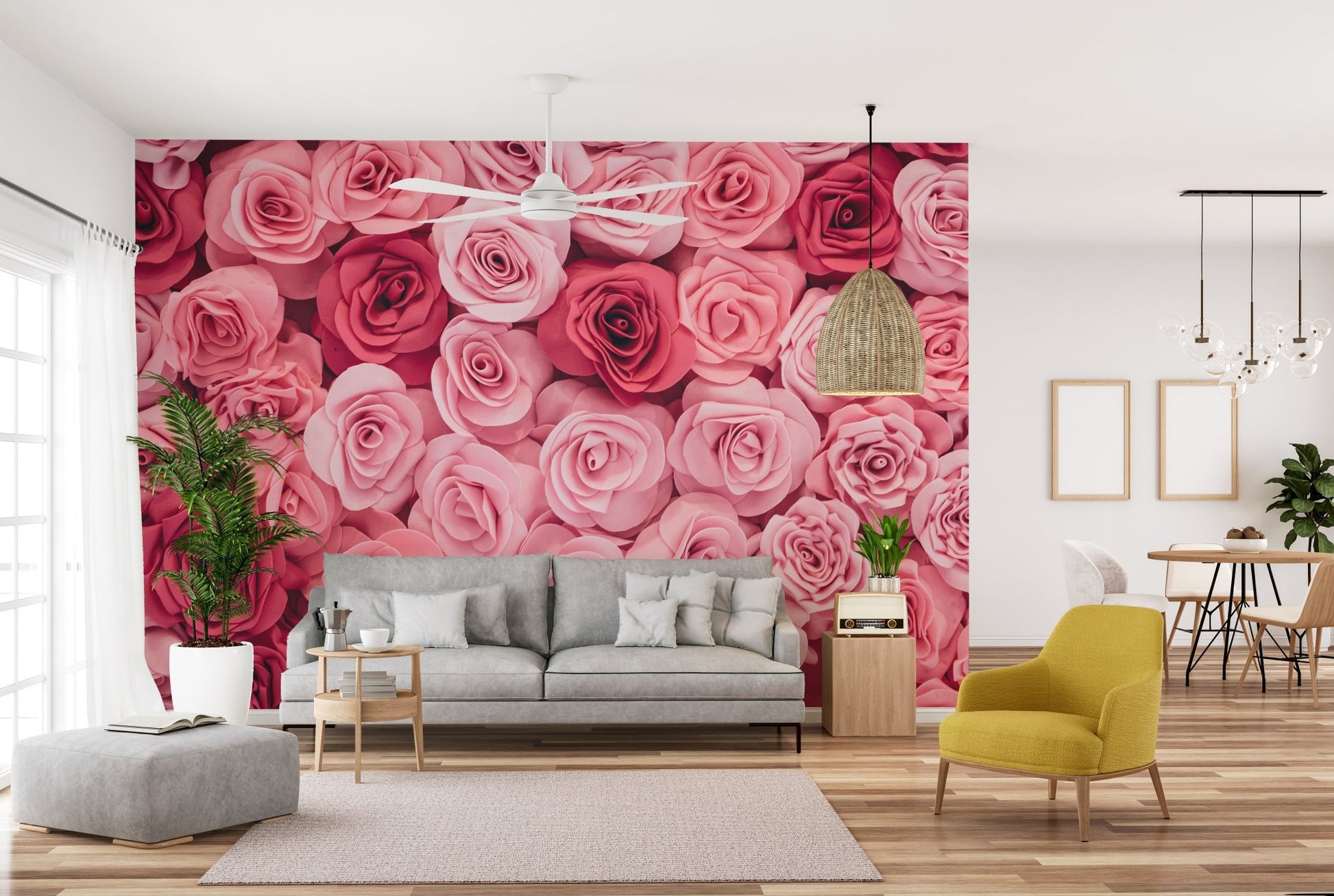 Blooming roses wallpaper design
