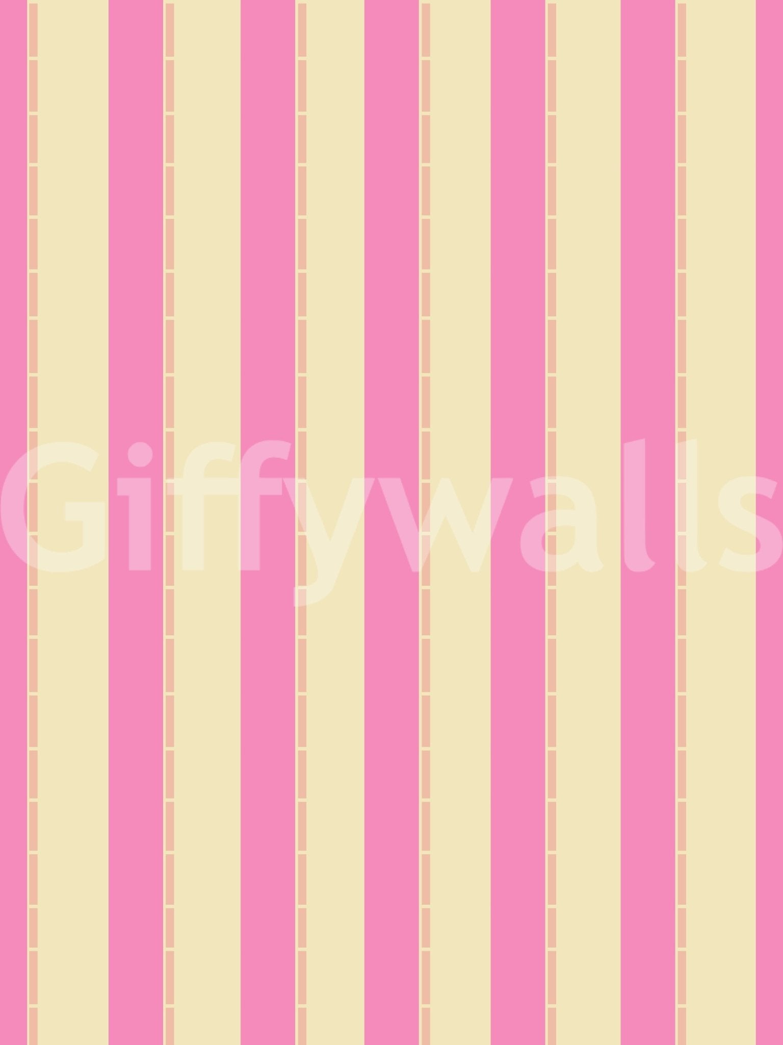 Vertical blush bands on Pink Stripe Delight Wallpaper with balanced beige spacing, GD8902