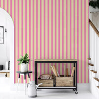 Hallway corner finished in Pink Stripe Delight Wallpaper for a cosy living space, GD8902