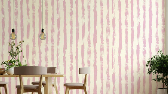 A nursery with a soft pink stripe design, GD4415