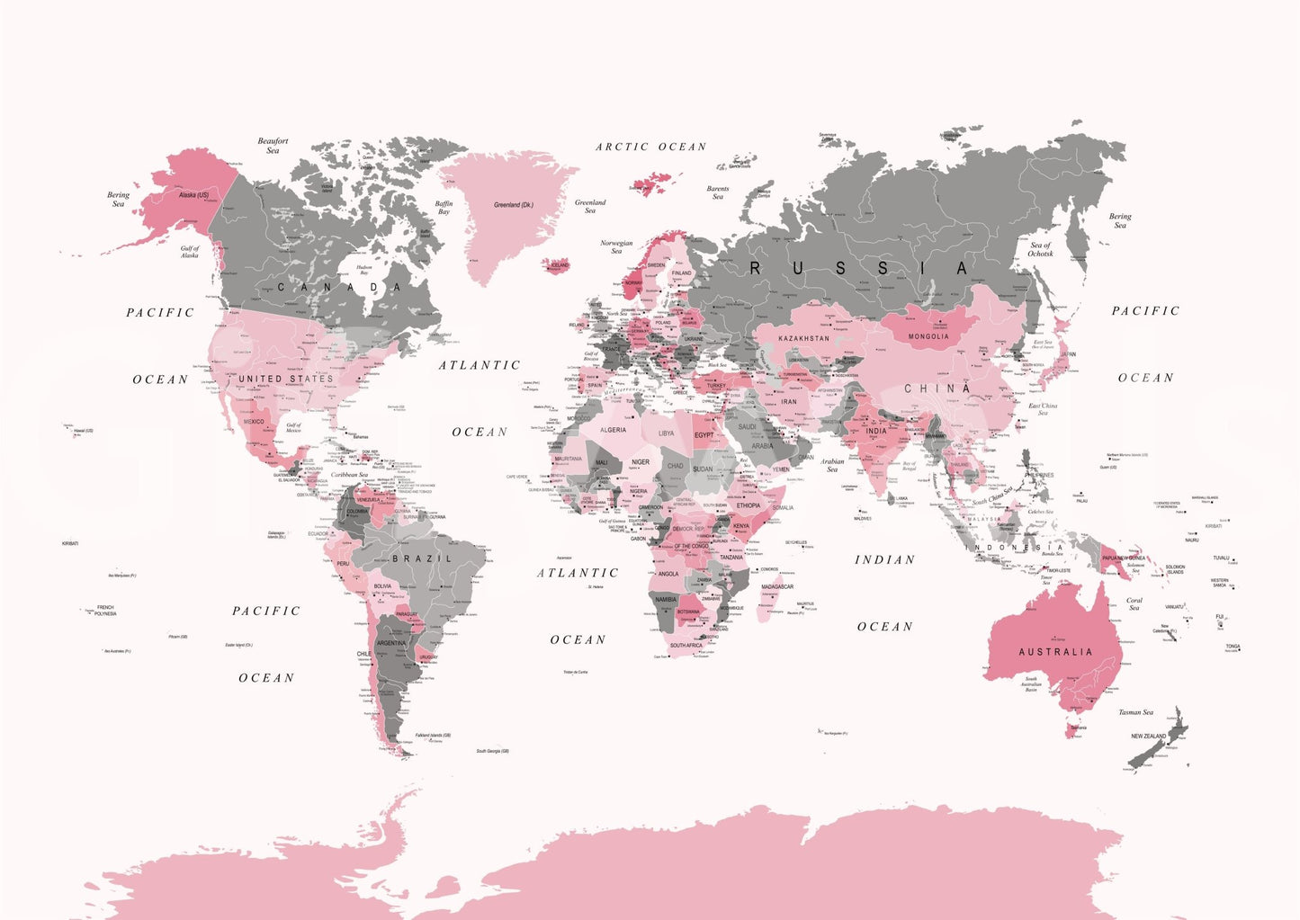 Pink Tinge Atlas: Explore the Globe Wall Mural