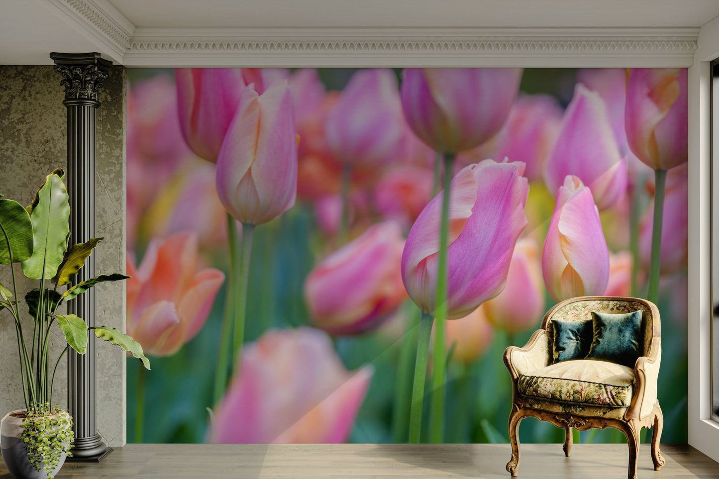 The background is a soft, light color, perhaps a soft blue or green.

