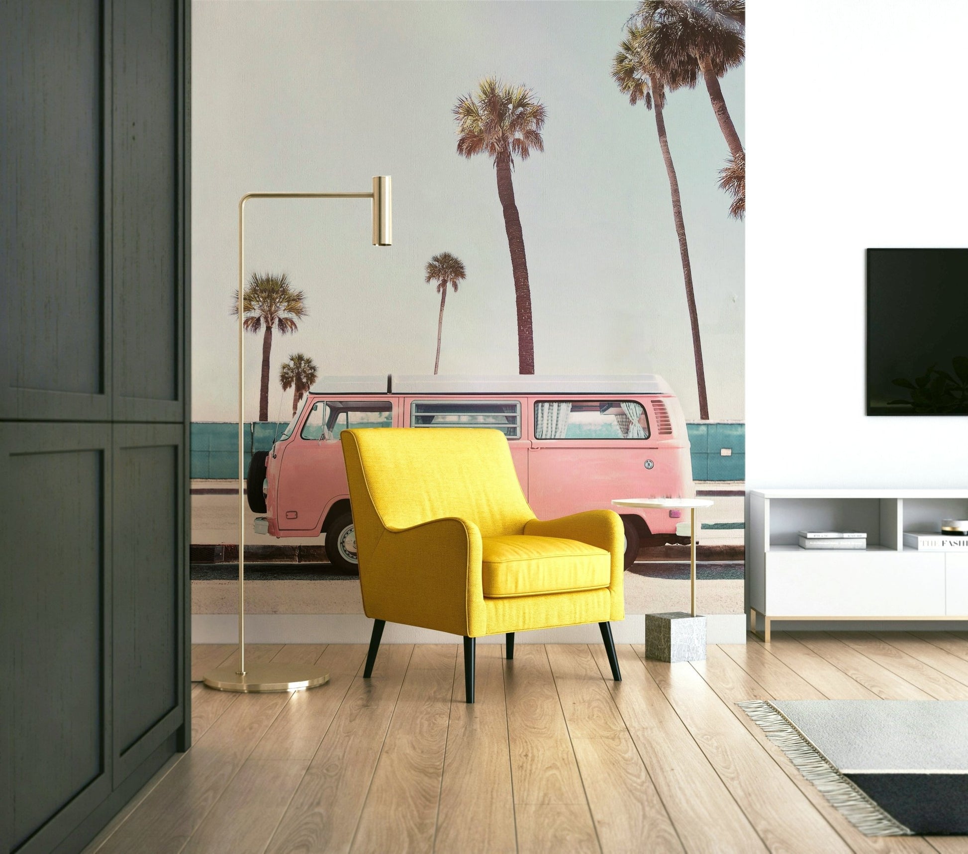 artistic retro van mural

