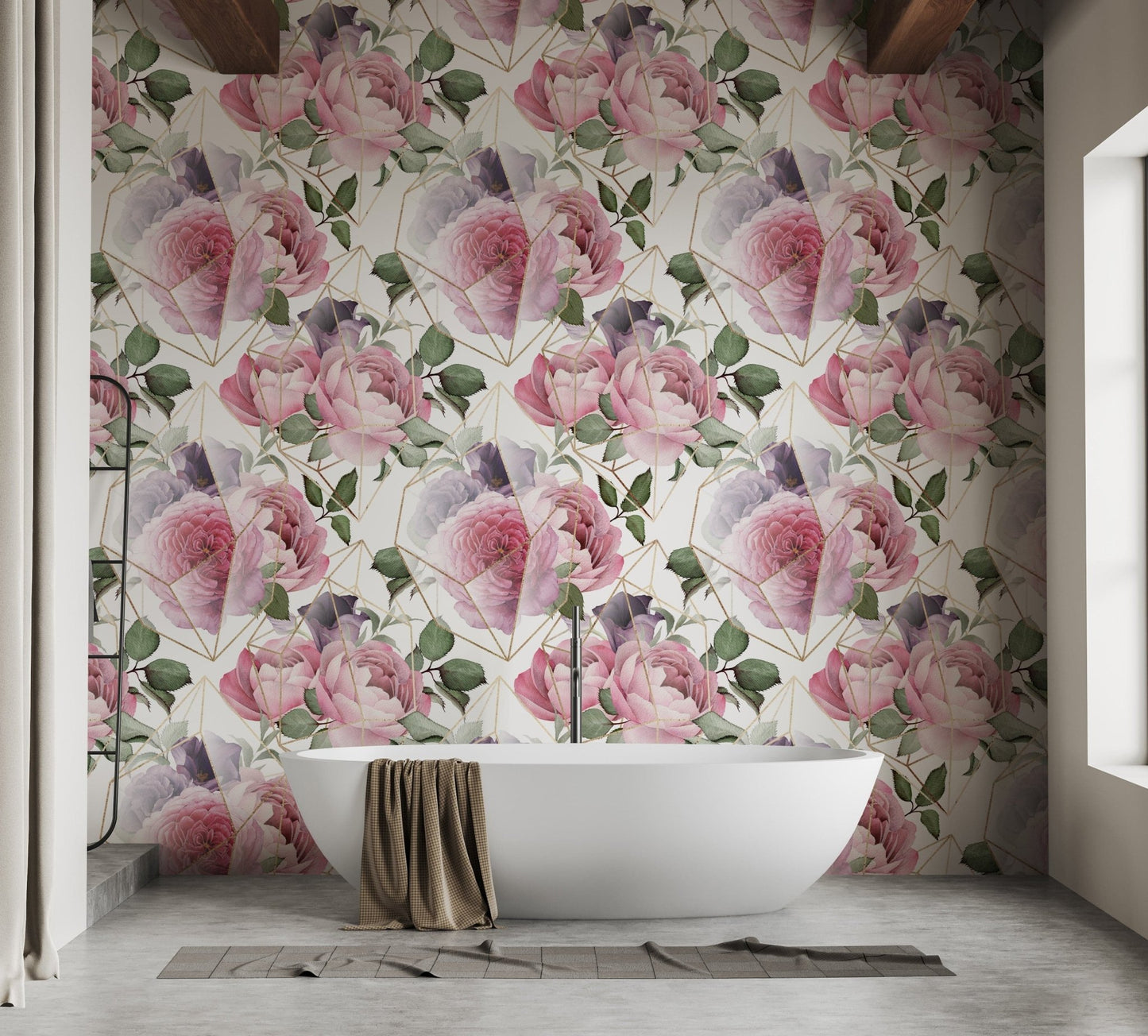 Elegant Pink Blooms Wallpaper Design