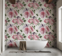 Elegant Pink Blooms Wallpaper Design