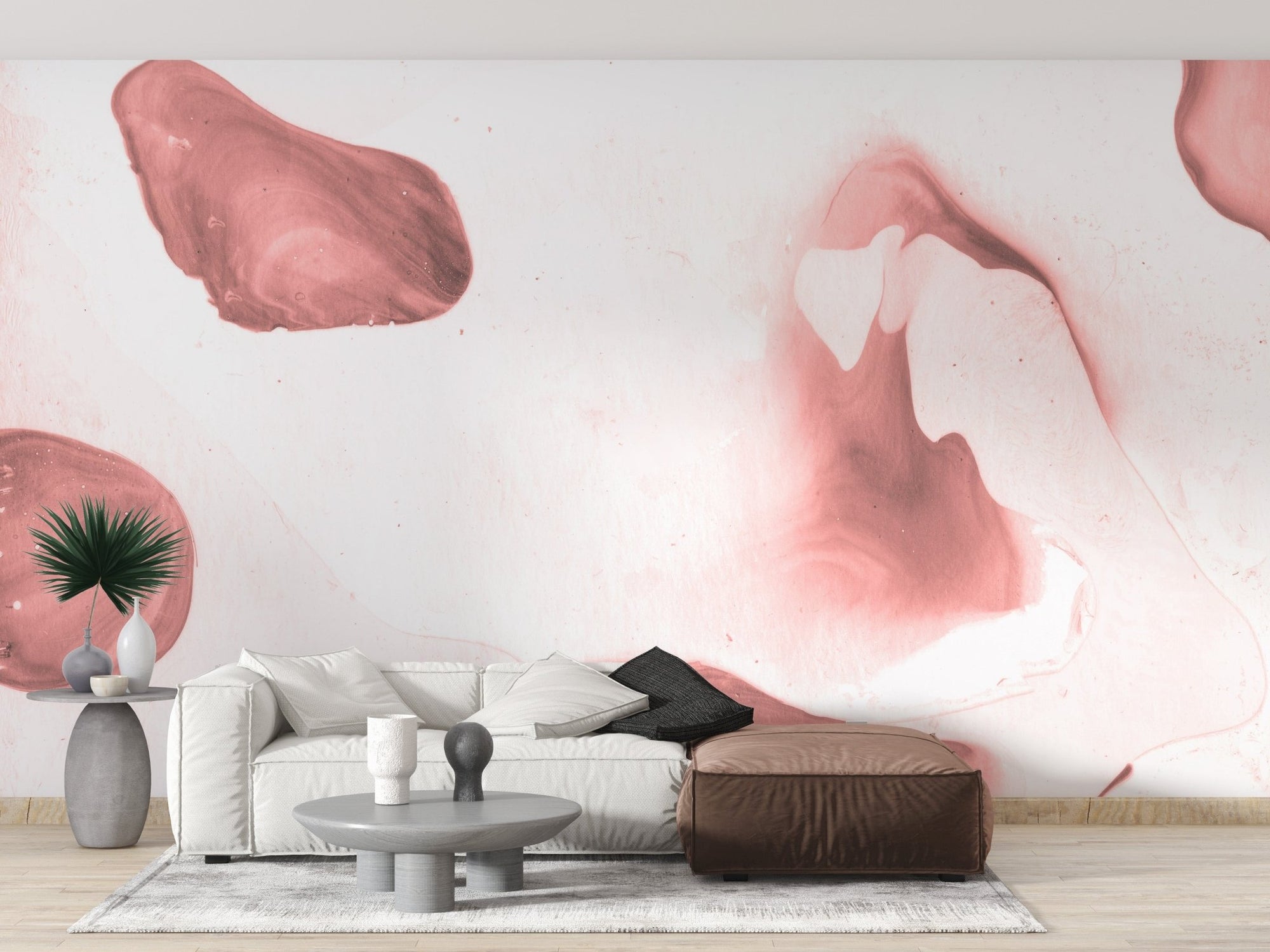 Creative watercolor pink mural A865