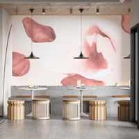Elegant pink watercolor mural