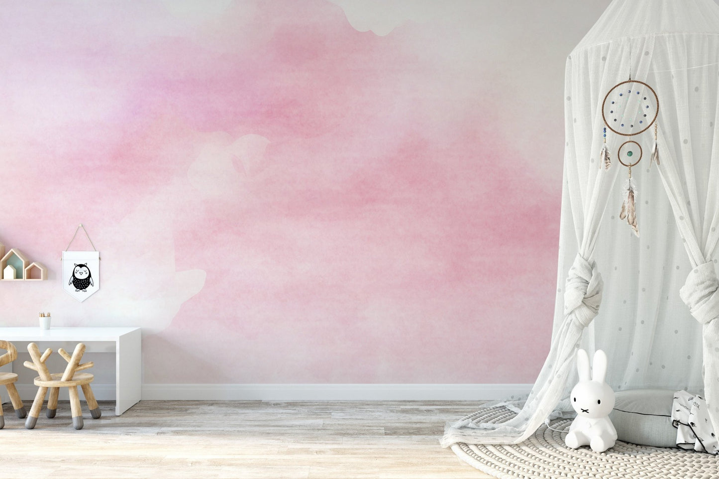 Pink Watercolor peel and stick wallpaper A718