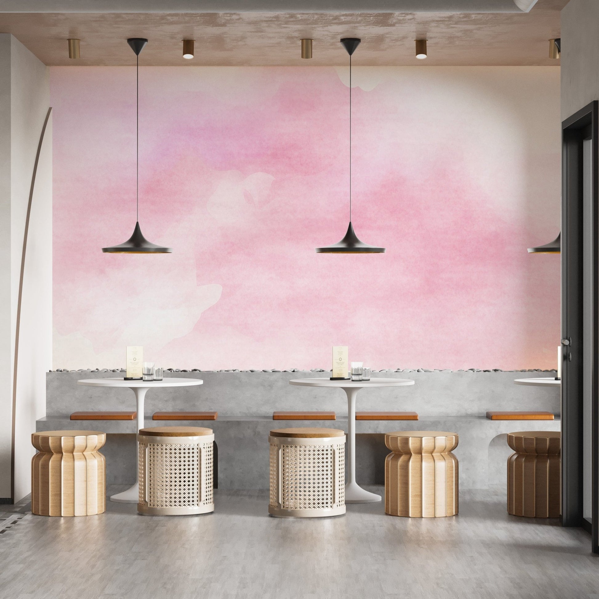 Pink Watercolor wallpaper for walls A718