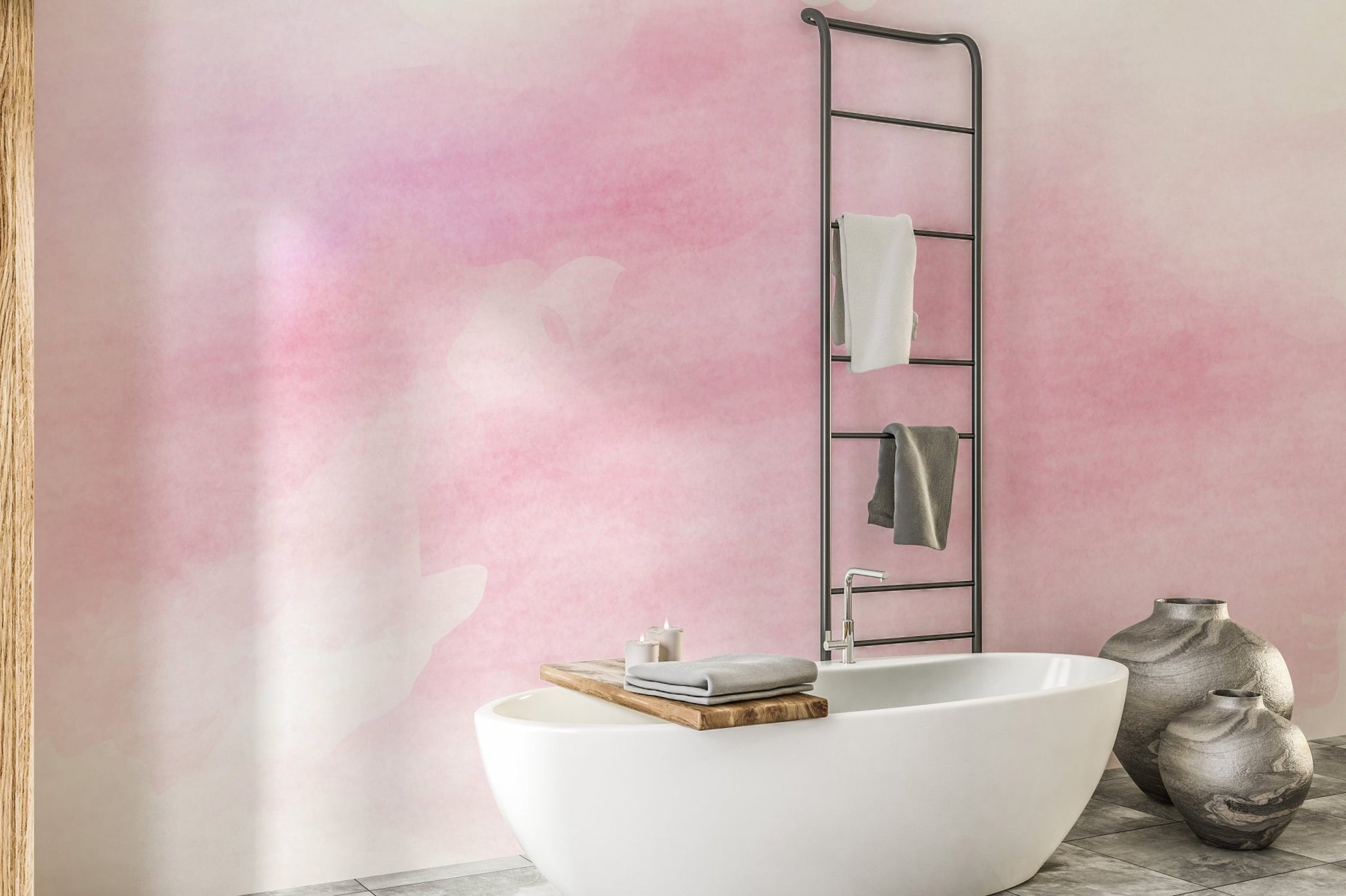 Pink Watercolor wallpaper mural A718