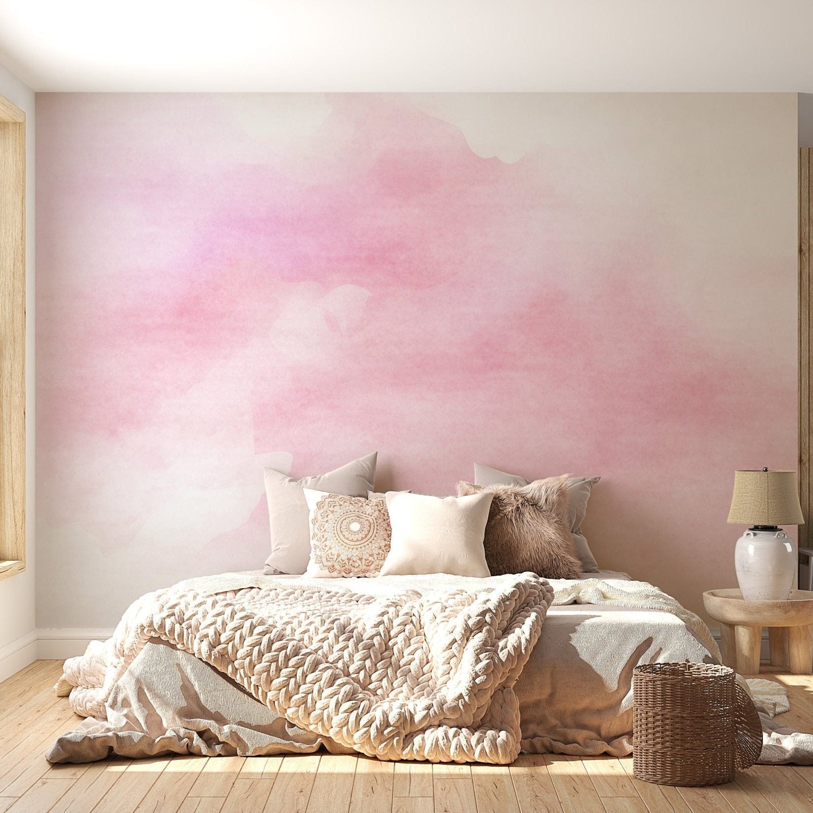 Pink Watercolor Wallpaper Murals - Giffywalls A718
