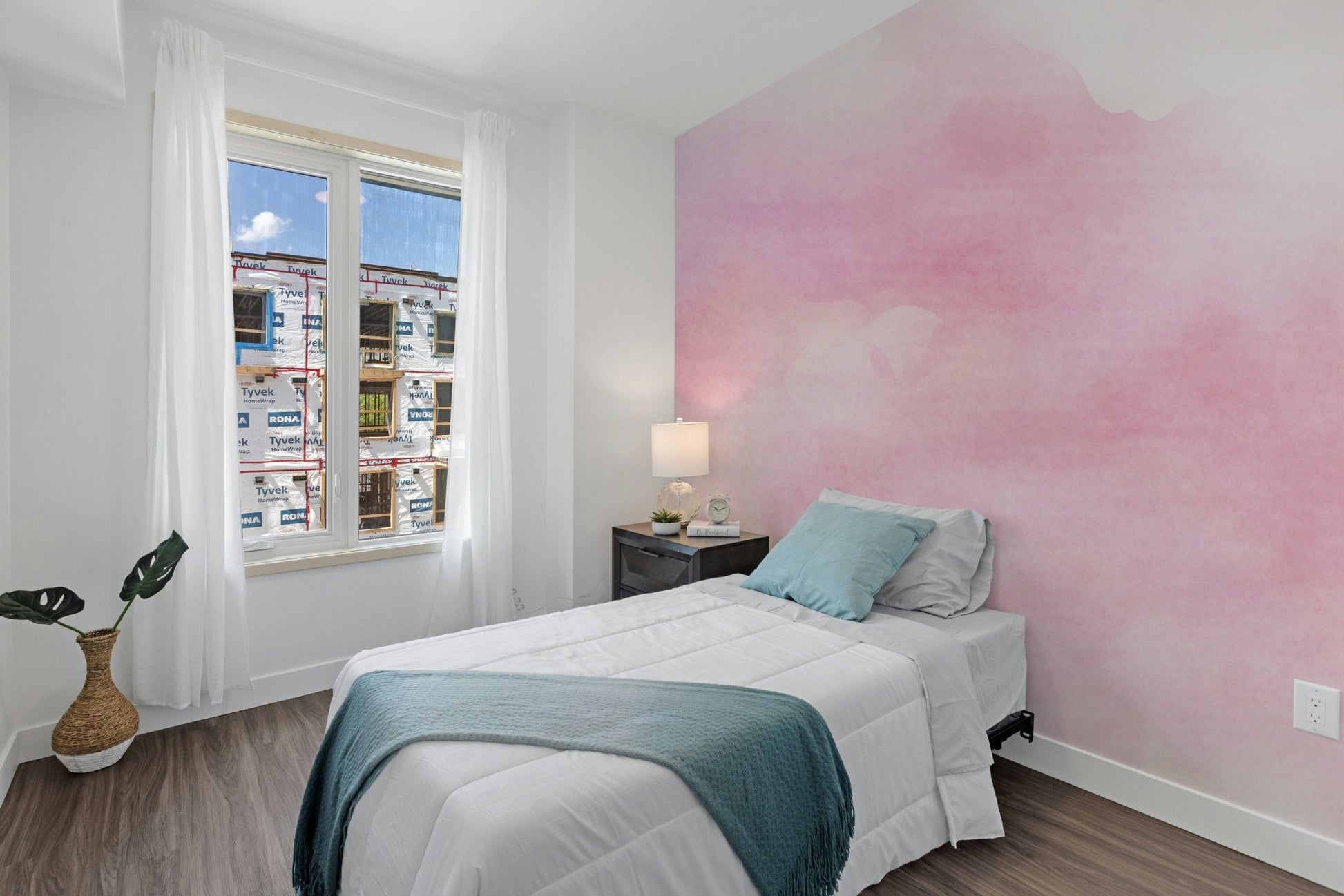 Pink Watercolor wallpaper for renters A718