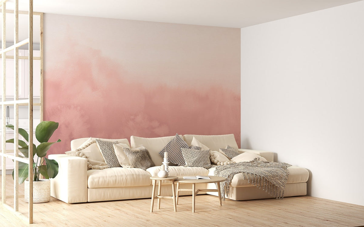 Pink Watercolor Ombre Wallpaper Mural C411