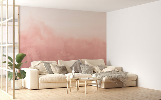 Pink Watercolor Ombre Wallpaper Mural C411
