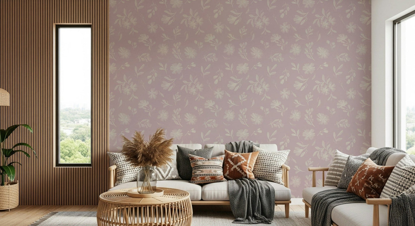 Pink Whisper Florals Wallpaper⁠