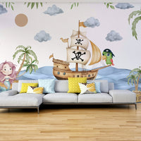 Wall mural with a pirate ship and hidden cove GD4307


