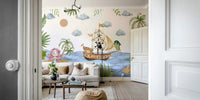 Scenic wallpaper with a pirate ship on the water GD4307

