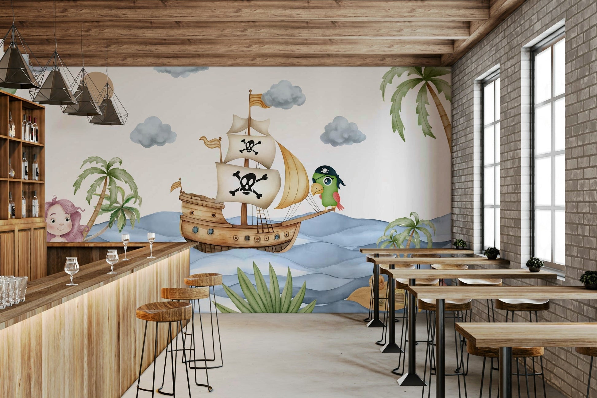 Wall mural showing a fun, themed scene GD4307

